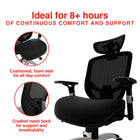 Staples Hyken XL Ergonomic Fabric Swivel Big & Tall Chair - Black-Breathable mesh back promotes airflow and provides reliable, cradled support 