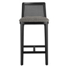 Modway Monarch Wood and Rattan Counter Stool - Black Black Gray-7