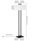 Hudson&Canal Adair 68" Tall Floor Lamp with Fabric Shade - Blackened Bronze/White-Includes a 8 ft. cord with a rotary socket switch