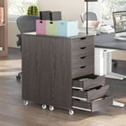 Vinsetto Mobile Letter/A4 Filing Cabinet with Drawers & Wheels - Grey-Elegant design will match your space and bring cohesion to your office
