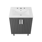 Modway Augusta 24" Bathroom Vanity - Grey/White-Soft-Close Doors