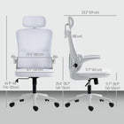 Vinsetto High Back Office Chair with Rotatable Headrest, Lumbar Back Support - Cream White-Adjustable seat height to fit your sitting style