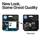 HP 64 Black Original Ink Cartridge (N9J90AN#140)-New Original HP (genuine) ink cartridge
