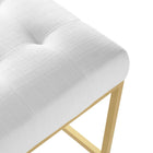Modway Privy Gold Stainless Steel Upholstered Fabric Bar Stool - Gold White-Bar Stool Weight Capacity: 331 lb
