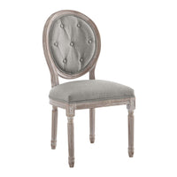 Modway Arise Vintage French Upholstered Fabric Dining Side Chair - Light Grey-Vintage French Dining Side Chair