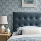 Modway Emily Stain-Resistant Performance Velvet Twin Size Headboard - Cadet Blue-Twin Size Headboard