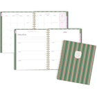 Cambridge Cherrywood Lane 2026-27 Weekly/Monthly Planner - 11"x 9" - Piper Stripe - Bilingual-Twin coil binding