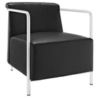 Modway Ebb Upholstered Vinyl Lounge Chair - Black-Contemporary lounge chair