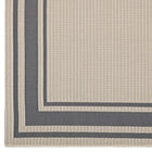 Modway Rim Solid Border Indoor/Outdoor Area Rug - 8 ft W x 10 ft L - Grey/Beige-100% Soft Polypropylene
