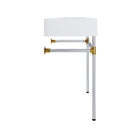 Modway Redeem 24" Silver Stainless Steel Wall-Mount Bathroom Vanity - Silver/White-Single Faucet Hole