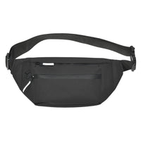 Nicci Waist Bag with Front Zipper Pocket - Black-Main Zipper Compartment