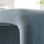 Modway Koda Performance Velvet Waterfall Stool - Brass/Cadet Blue-Dense Foam Padding