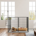 PawHut Heavy Duty 8-Panel Dog Playpen with Door for Large Dogs - 47" H-Locking latch keeps the door securely closed