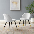 Modway Cordial Performance Velvet Dining Chairs - White - 2 Pack-Performance Velvet Upholstery