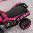 Aosom Kids Sliding Ride-On 4 Wheel ATV - Pink-Cotton cushion with fence 