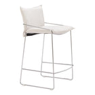 Zuo Pola Counter Stool - White-Armrest support