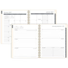 Mead - Agenda hebdomadaire/mensuel 2027 - 11 1/4 po H x 9 po l - nœuds noir et blanc - grand - bilingue-12 mois de planification hebdomadaire/mensuelle