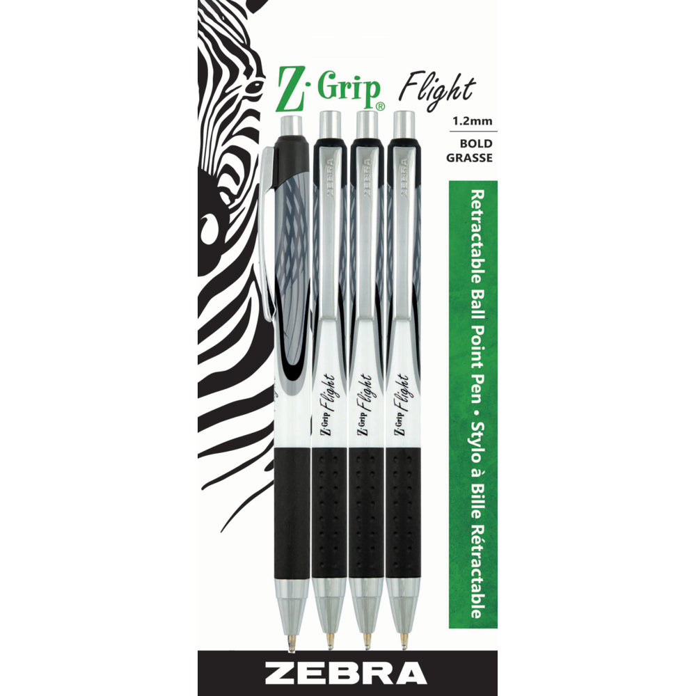Zebra Z-Grip Flight Ballpoint Pens Retractable – 1.2 mm – Black
