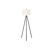 Monarch Specialties 63" H Floor Lamp - Black Metal / Ivory / Cream Shade-This eye-catching 63"h floor lamp with a contemporary tripod design features a striking black metal finish, contrasted with an elegant ivory linen drum shade, perfect to illuminate a corner of a room