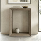 Hudson&Canal Osmond 22"W Console Table - Antiqued Grey Oak-Finished in wood-look antiqued gray oak