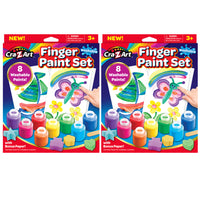 Cra-Z-Art Washable Finger Paints Set - 8 Colors Per Set - 2 Sets-Perfect for young artists