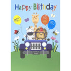 Mill Brook Studio Birthday Greeting Cards/Envelopes - 5-3/8" x 7-3/4" - Juvenile: Animal Car Ride - 18 Pack-Premium quality greeting cards