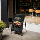 Futech Double-Sided Rolling Metal A-Frame - 24" x 36" - Black-Smooth rolling casters and foldable design allow quick setup, transport, and compact storage.