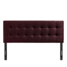 Modway Lily Stain-Resistant Performance Velvet Full Size Headboard - Mulberry-Padded Construction