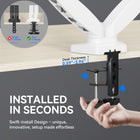 ShoppingAll Dual VESA Monitor and Laptop Mount with Fully Adjustable Gas Spring Arm and Office Desk Clamp - White-6