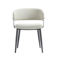 Manhattan Comfort Luce 22" Modern Textured Leatherette Upholstered Dining Chair - Oatmeal -Modern Dining Chair for Dining Room and Task Use