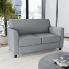 Flash Furniture HERCULES Diplomat Series Grey Leather Loveseat-Grey LeatherSoft Upholstery