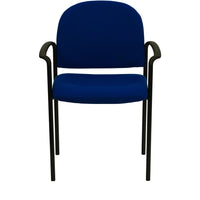 Flash Furniture Comfort Navy Fabric Stackable Steel Side Reception Chair with Arms-Guest Chair