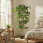 Outsunny 6' Artificial Bamboo Tree in Pot with 1530 Leaves - Green-This plant includes 1530 leaves which bring a natural feeling to your room 