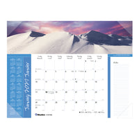 Blueline 2027 Imagine Monthly Desk Pad Calendar - 22" x 17" - World Panoramas - Bilingual-12 Months, January to December