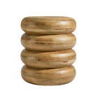 Modway Ellery Round Stacked Wood Side Table - Natural-Round Curved Side Table