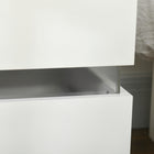 HOMCOM LED Nightstand with 2 Drawers - White-Quality particleboard and acrylic ensure sturdiness