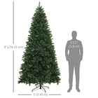 HOMCOM 9' Artificial Christmas Tree with Auto Open - Steel Base - Green-Stable steel base keep the tree upright