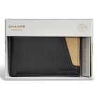 Champs Iconic Leather Bi-Fold Wallet - Black/Ivory-6 Credit card slots