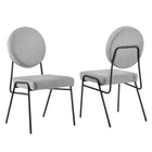 Modway Craft Upholstered Fabric Dining Side Chairs - Black/Light Grey - 2 Pack-Chair Weight Capacity: 330 lbs.