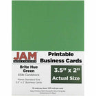 JAM Paper Printable Business Cards - 3-1/2" x 2" - Green - 100 Pack-Color: Green