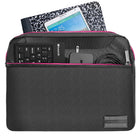 Vangoddy Sleek 13" Laptop Crossbody Messenger Bag - Grey/Pink-Protective Design. Safeguards your laptop against bumps, shocks, and scratches