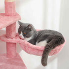 PawHut 70" Multi-Level Cat Tree Tower with 2 Condos - Pink-Sisal-wrapped posts satisfy scratching needs, effectively protecting your valuable furniture 