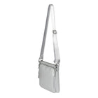 Nicci Ladies Crossbody Bag with Front Zipper Pocket - Light Grey-Long adjustable web shoulder strap (11.81"-22.83" drop)