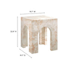 Modway Valen Square Indoor/Outdoor Patio Arched Concrete Side Table - Honey Onyx-Solid Concrete