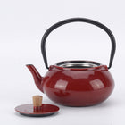 Minimal Enamelled Cast Iron Teapot - Classic Red - 0.6 L-Distributes heat evenly, maintains temperature longer