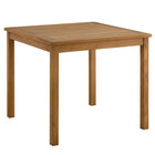 Modway Vienna 34" Square Outdoor Patio Teak Wood Dining Table - Natural-Square Outdoor Dining Table
