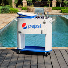Permasteel- 80 Quart Oval Pepsi Patio Cooler - White-Fully Removable Dual-Split Hinged Lid