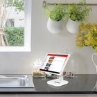 ShoppingAll Short Adjustable Tablet Stand - White-Special cutouts on both the holder and the base bottom for housing power cords