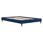 Modway Harlow Performance Velvet Full Platform Bed Frame - Navy-Full Platform Bed Frame