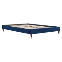 Modway Harlow Performance Velvet Full Platform Bed Frame - Navy-Full Platform Bed Frame